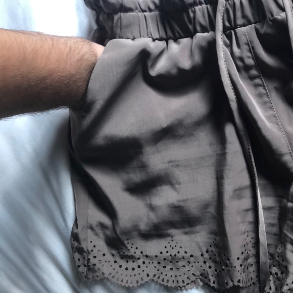 Seven Sister Khaki / Olive Green laser cut shorts - Picture 4 of 9